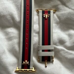 Striped Watch Band with Gold Accents